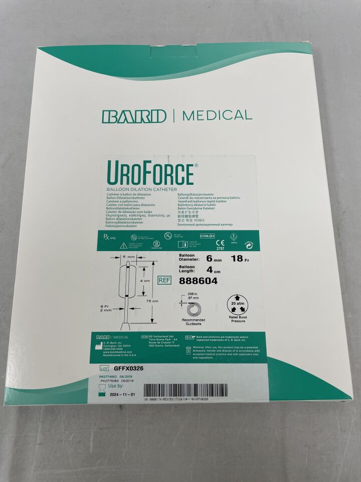 888604 - BARD - UROFORCE Balloon Dilation Catheter 18F x 6mm x 4cm (Kit), (BX/1) - ( Expiry Date: 2024-11-01 )