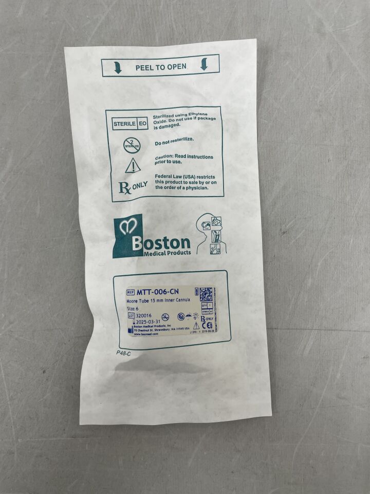 MTT-006-CN - BOSTON MEDICAL - Moore Trach Tube, Sterile, 11 mm Outer Dia., 6.5 mm Inner Dia., Size 6, (EA)