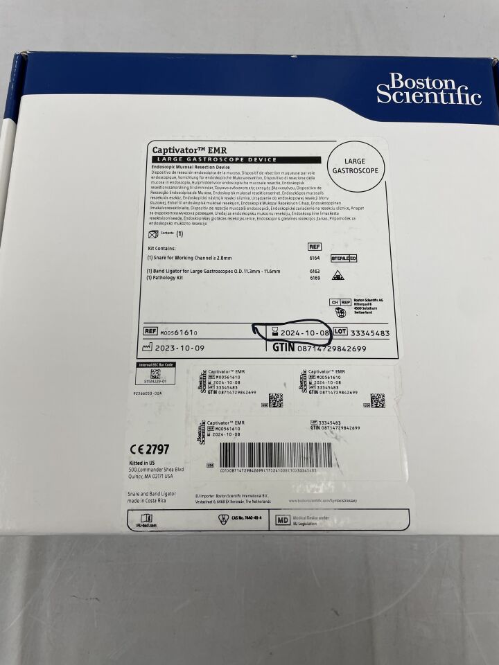 6161 - BOSTON SCIENTIFIC - Captivator EMR Large Gastroscope Device Endoscopic Mucosal Resection Device, (BX/1) - ( Expiry Date: 2024-10-08 )