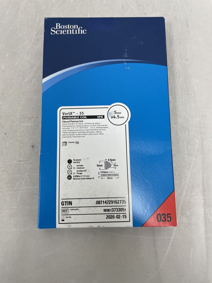 373305 - 波士頓科學 - VortX-35 可推式纖維鉑線圈 - 5mm x 4.5mm，（BX/5）-（有效期至：2026-02-15）