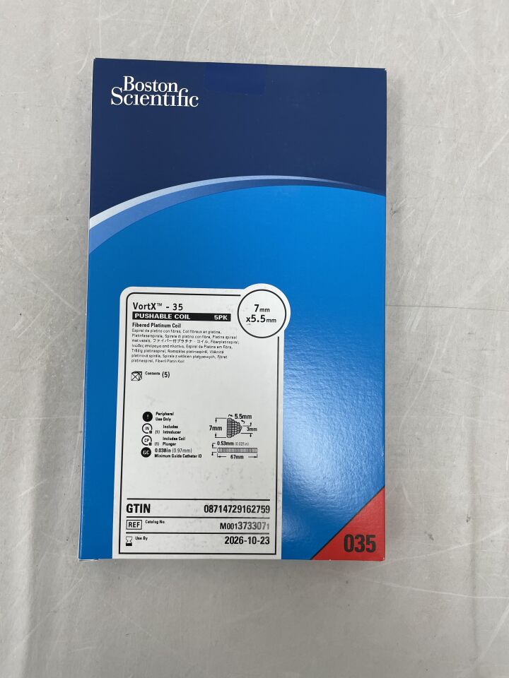 373307 - BOSTON SCIENTIFIC - Bobina de platino de fibra empujable VortX-35 - 7 mm x 5,5 mm, (Caja de 5) - (Fecha de caducidad: 23/10/2026)