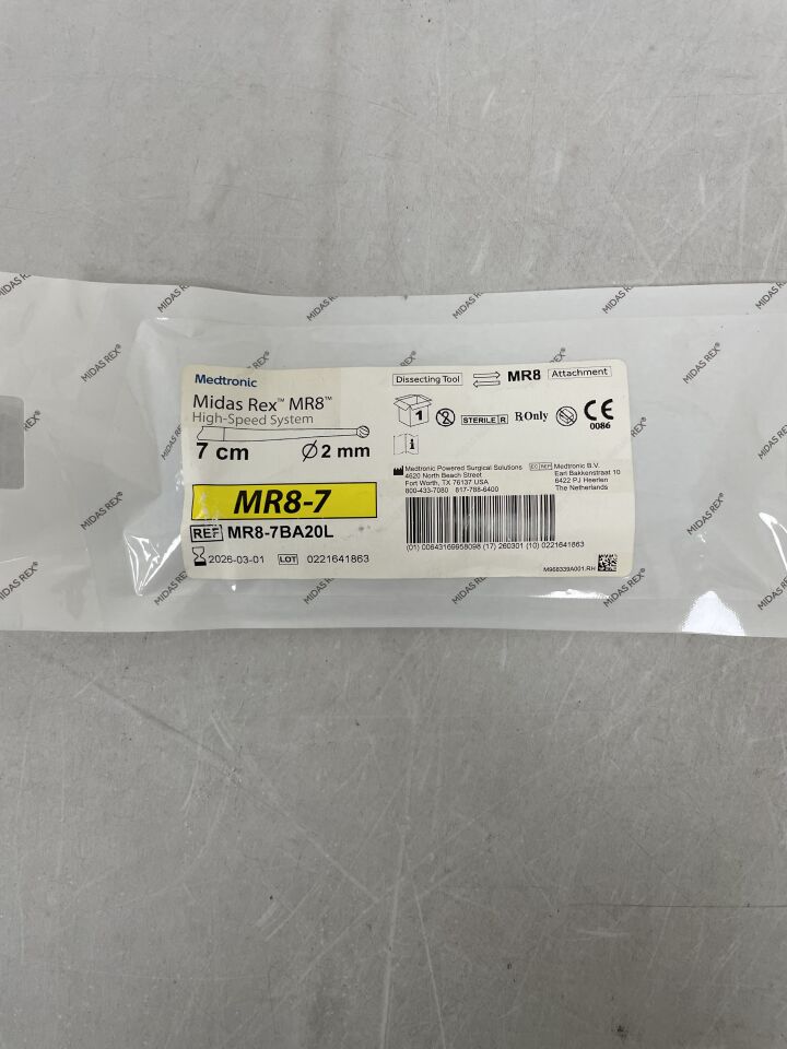 MR8-7BA20L  -  MEDTRONIC  -  Midas Rex MR8 Ball Fluted Dissecting Tool, 7 cm Shaft Length, 2 mm Head Diameter , ( EA )  -  ( Expiry Date : 2026-03-01 )