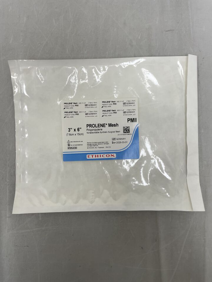 PMII - ETHICON - Prolene Flat Hernia Mesh, 8 x 15 cm, Rectangle, () - ( Expiry Date: 2025-03-31 )