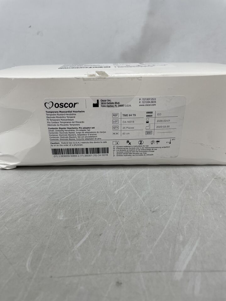 TME 64 TS  -  OSCOR  -  Temporary Myocardial Heartwire 60cm , ( BX/25 )  -  ( Expiry Date : 2026-03-01 )