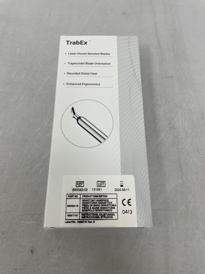 600042-02 - MST - TrabEx Goniectomy Handpiece, Ophthalmic Knife, Laser-Honed Serrated Blade, (BX/1) - ( Expiry Date: 2024-08-11 )