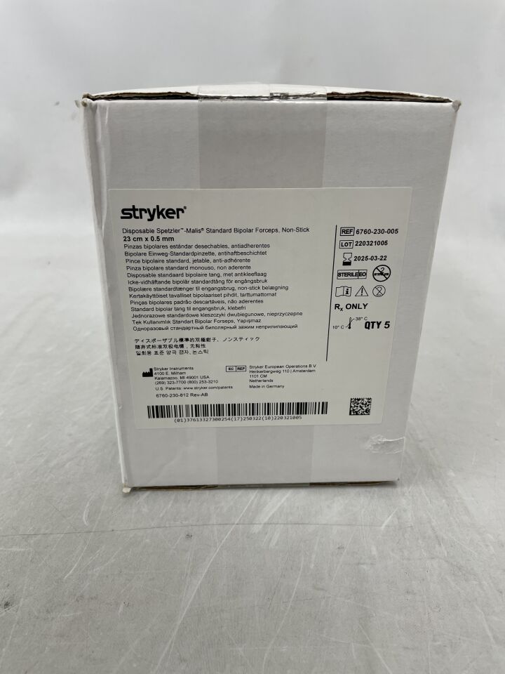 6760-230-005 - STRYKER - Standard Bipolar Forceps, 0.5 mm Tip Size, () - ( Expiry Date: 2025-03-22 )