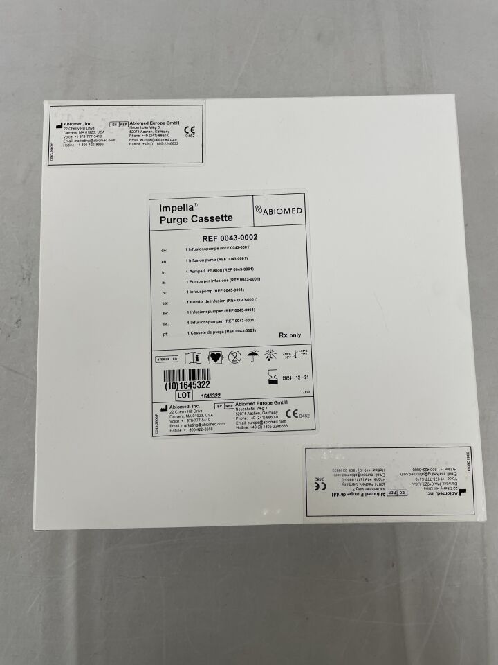 0043-0002 - ABIOMED - Purge Cassette for the Impella Controller, (BX/1) - ( Expiry Date: 2024-12-31 )