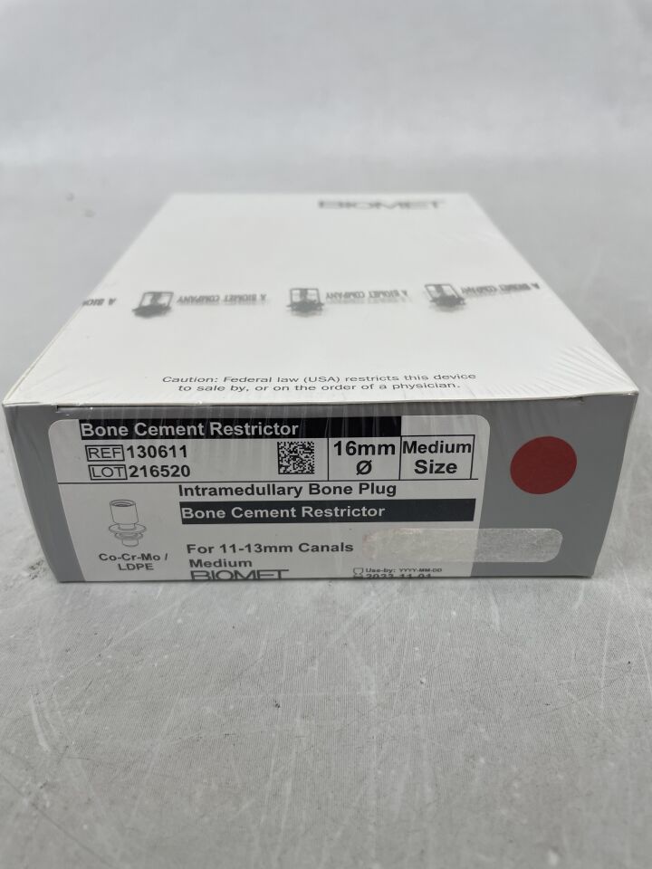 130611 - BIOMET - intramedullary bone plug/med 16mm max ring diameter for 11-13mm canals, (BX/1) - ( Expiry Date: 2023-11-01 )