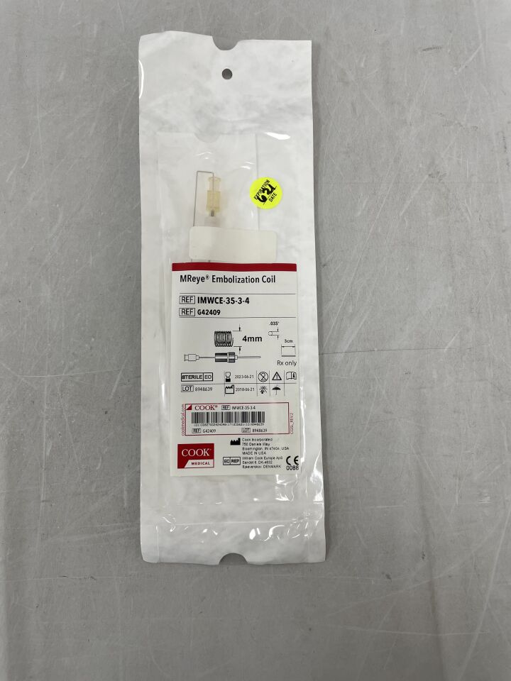 G42409 - COOK - MReye Embolization Coil - IMWCE-35-3-4 - .035" x 3cm x 4mm, (EA) - ( Expiry Date: 2023-06-21 )