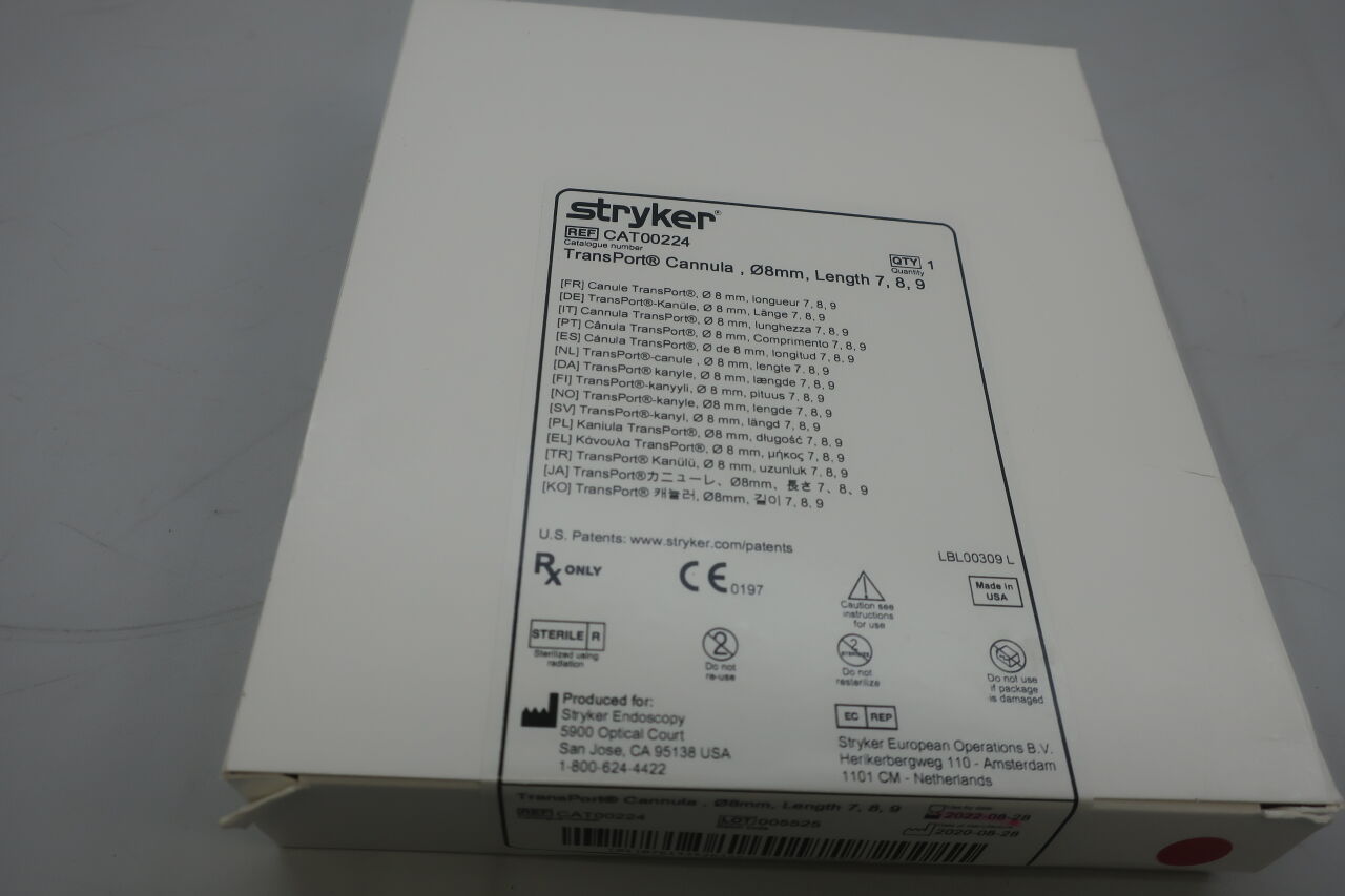 CAT00224 - STRYKER - Transport Cannula, 8 mm Size, 7, 8, 9 Length, () - ( Expiry Date: 2024-05-04 )