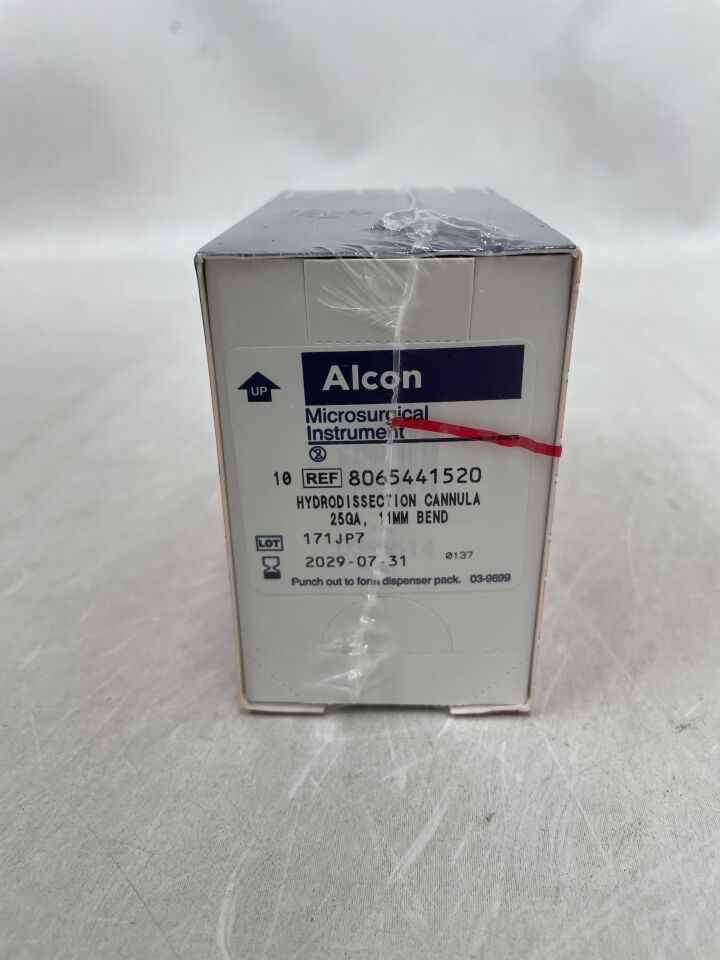 8065441520 - ALCON - Cánula de hidrodisección microquirúrgica de 25 G, curvatura de 11 mm (caja de 10) - (Fecha de caducidad: 31/07/2029)