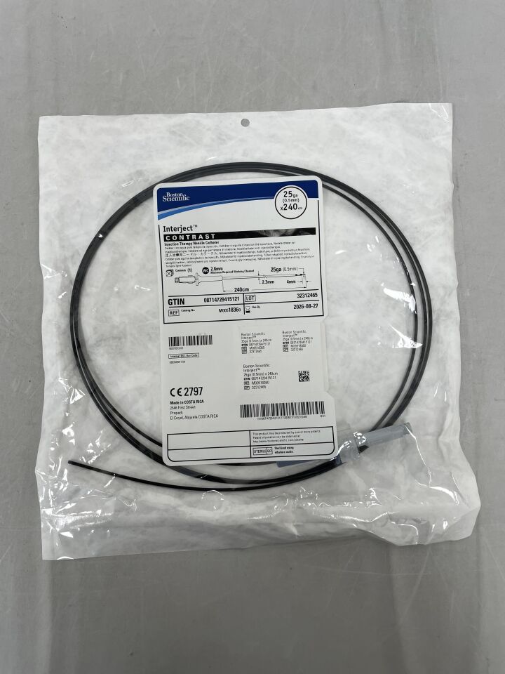 1836  -  BOSTON SCIENTIFIC  -  Interject Injection Therapy Needle Catheter - CONTRAST - 25Ga x 240cm , ( EA )  -  ( Expiry Date : 2026-08-27 )
