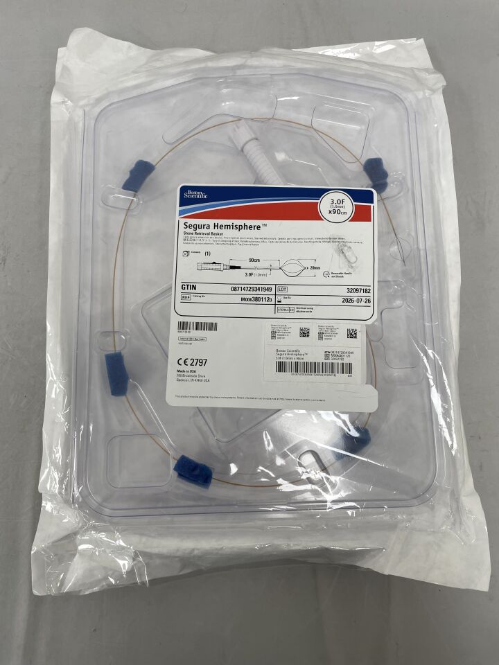 380112 - BOSTON SCIENTIFIC - Cesta de recuperación de piedras Segura Hemisphere - 3,0 Fr x 90 cm x 20 mm, (unidad) - (Fecha de caducidad: 26/07/2026)
