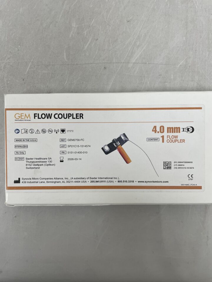GEM2756-FC  -  SYNOVIS  -  gem flowcoupler, 4.0mm , ( BX/1 )  -  ( Expiry Date : 2026-03-14 )