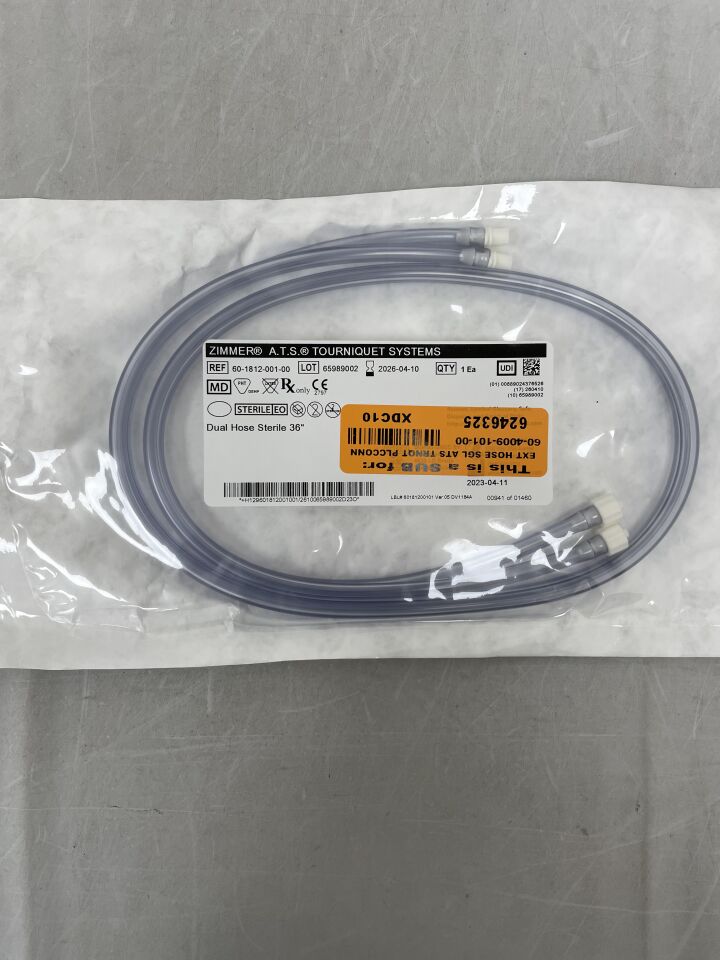 60-1812-001-00  -  ZIMMER  -  A.T.S. Tourniquet System Extension Hose 36" For Dual Port , ( EA )  -  ( Expiry Date : 2026-04-10 )