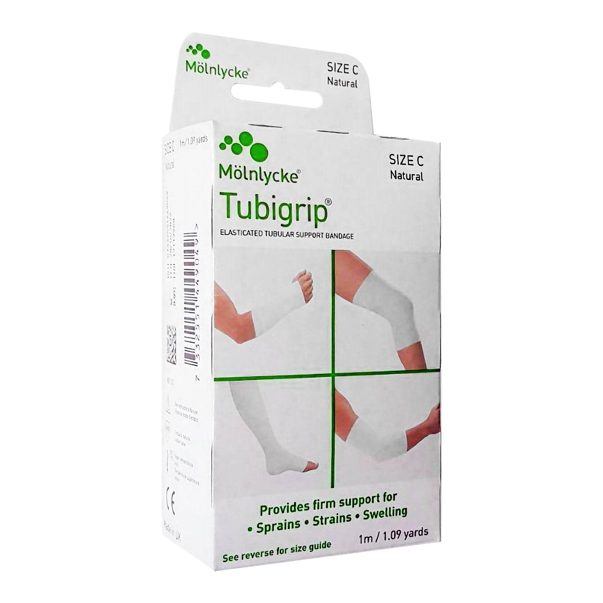 731266 - Tubigrip - Tubigrip Elastic Tubular Support Bandage 2-3/4 Inch X 1 Yard Medium Arm / Small Ankle Pull On Natural NonSterile Size C Standard Compression, 1521, Box of 12, (BX)