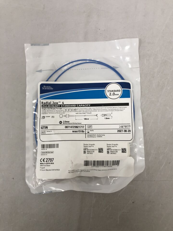 1518  -  BOSTON SCIENTIFIC  -  Radial Jaw 4 Single-Use Biopsy Forceps - Pulmonary Standard Capacity - 2.0mm x 100cm , ( EA )  -  ( Expiry Date : 2027-08-20 )