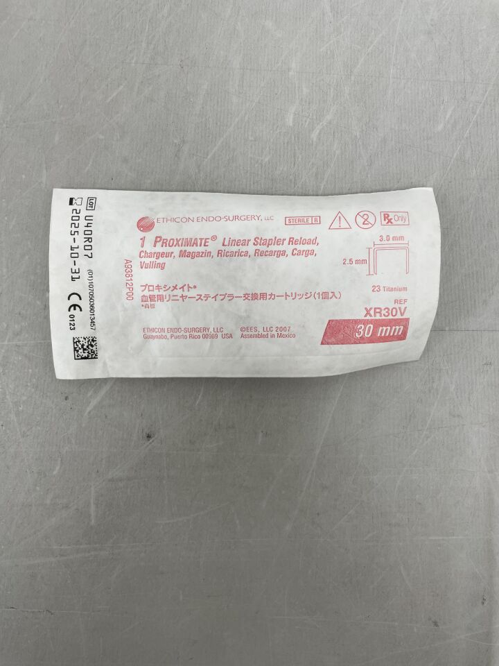 XR30V - ETHICON - Proximate 可裝填式訂書機盒，白色，適用於 TX30 30 毫米直線訂書機，（EA）-（有效期至：2025-10-31）