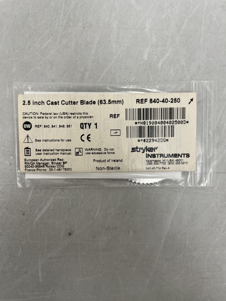 840-40-250  -  STRYKER  -  Cutting 2.5 Inch Round Oscillating Blade for Stryker 840 , ( EA )  -  ( Expiry Date : 2099-12-31 )