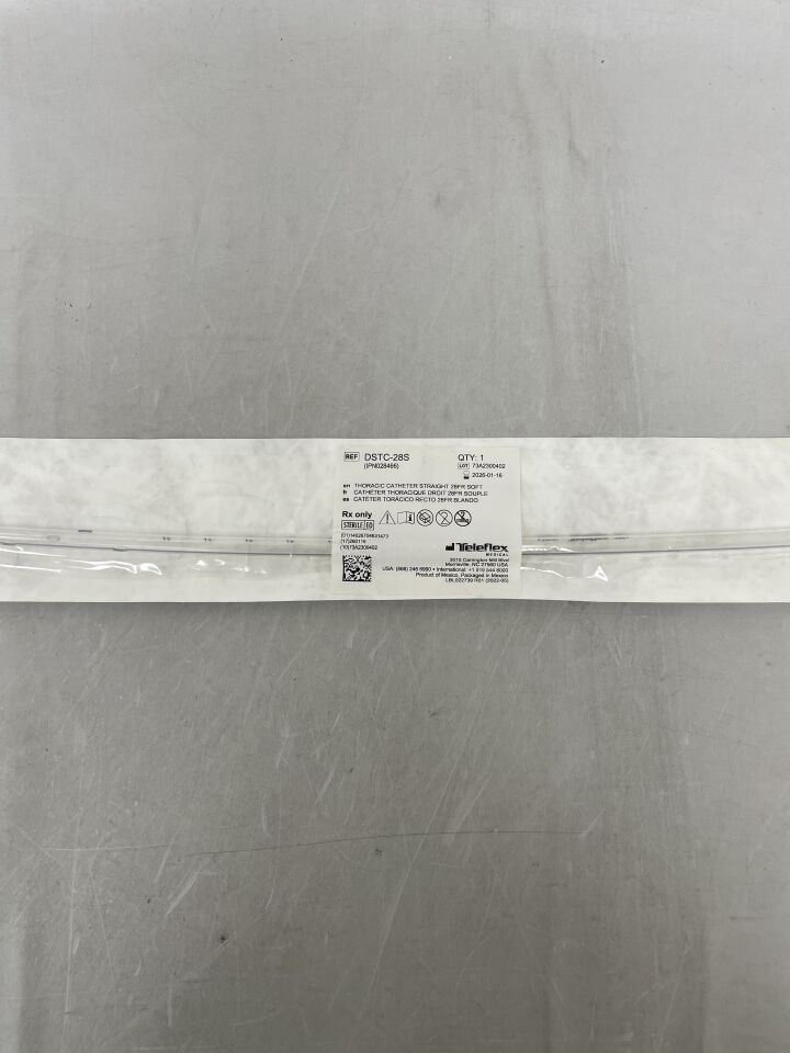 DSTC-28S - TELEFLEX - Pleur-Evac 28F 胸腔導管，直型（軟），（EA）-（效期：2026-01-16）