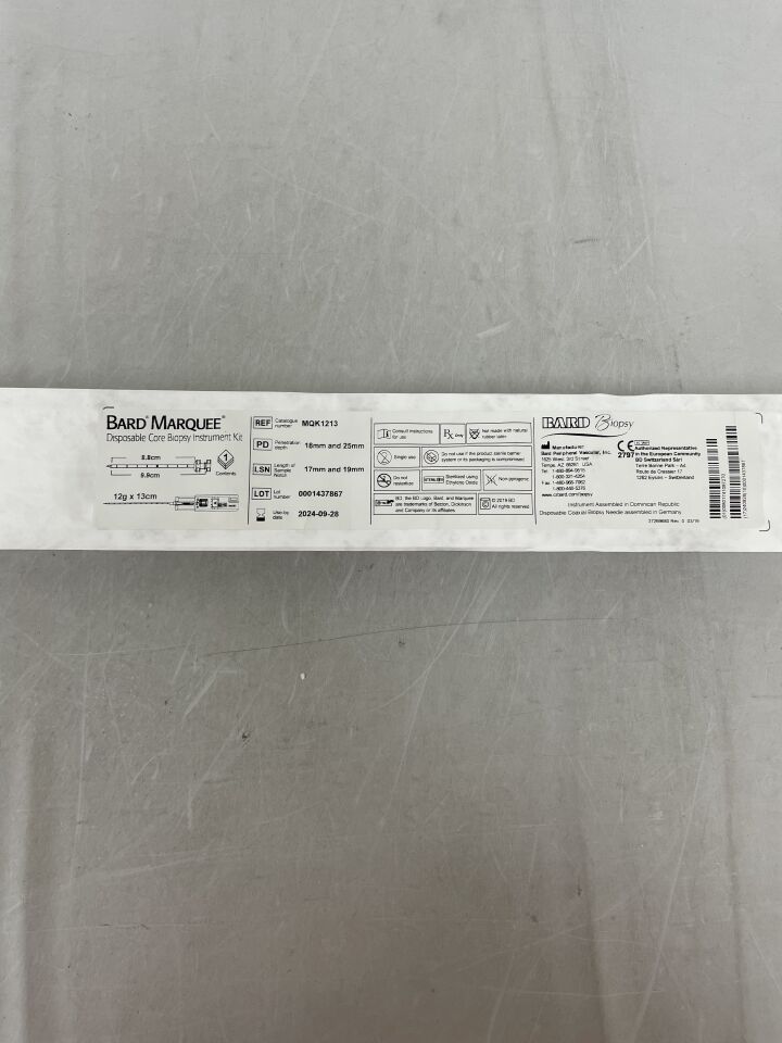 MQK1213 - BARD - Marquee Disposable Core Biopsy w/Coaxial 12G x 13cm, (EA) - ( Expiry Date: 2024-09-28 )