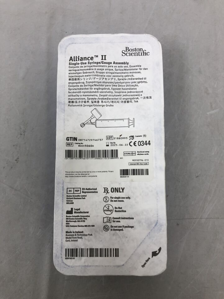 5060 - BOSTON SCIENTIFIC - Alliance II Single-Use Syringe Gauge Assembly, (EA) - ( Expiry Date: 2025-06-22 )