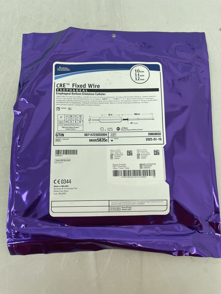 5835 - BOSTON SCIENTIFIC - CRE Fixed Wire Balloon Dilatation Catheter - Esophageal - 10mm x 11mm x 12mm, (EA) - ( Expiry Date: 2025-01-16 )