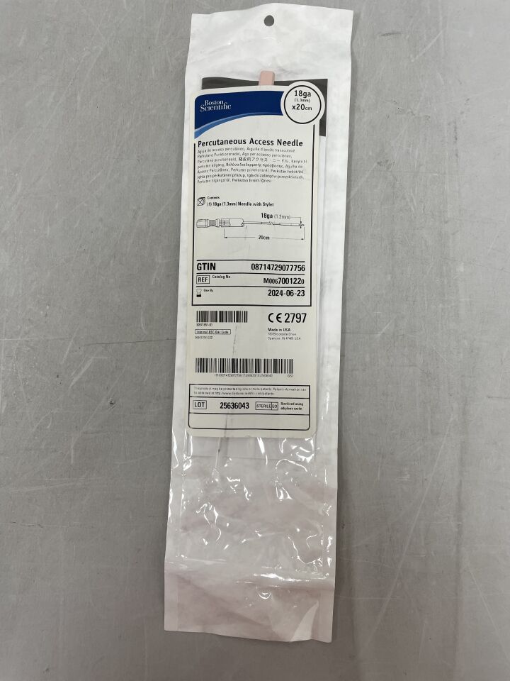 700122 - BOSTON SCIENTIFIC - percutaneous access needle with stylet, 18ga (1.3mm) x 20cm, (EA) - ( Expiry Date: 2024-06-23 )