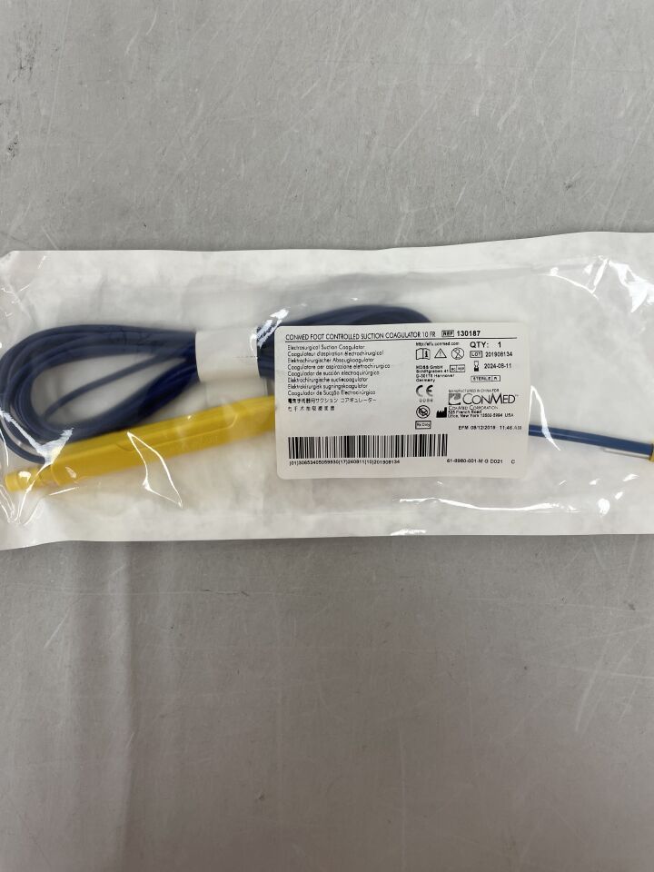 130187 - CONMED - Suction Coagulator, Foot Control, Monopolar, 10' Cord, 10F/6", (EA) - ( Expiry Date: 2024-08-11 )