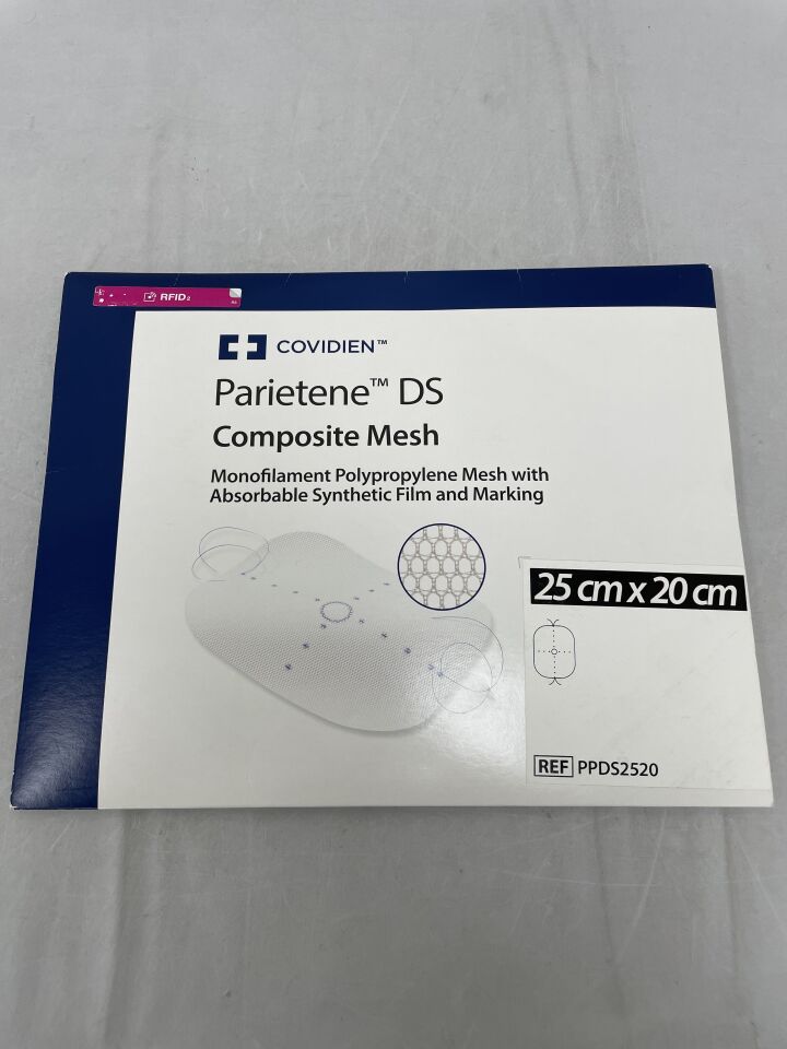 PPDS2520 - COVIDIEN - Parietene DS Polypropylene Composite Mesh, 25 L x 20 cm W, White, (BX/1) - ( Expiry Date: 2025-02-28 )