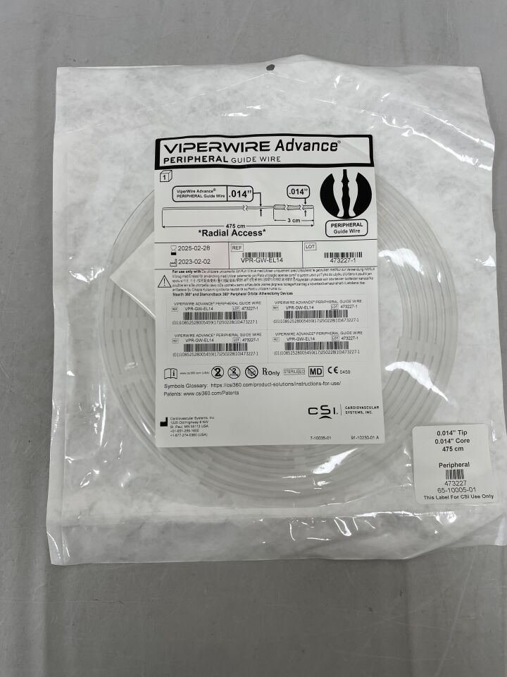 VPR-GW-EL14 - CSI - Peripheral Guidewire, 0.014 in. dia. x 475 cm Length, (EA) - ( Expiry Date: 2025-02-28 )