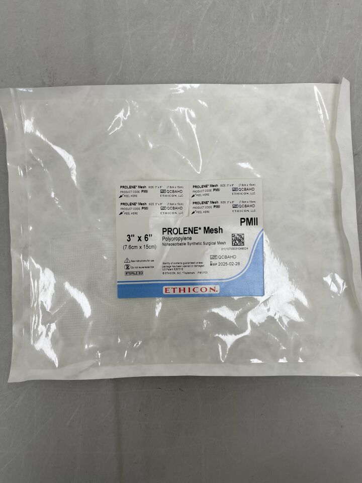 PMII - ETHICON - Prolene Flat Hernia Mesh, 8 x 15 cm, Rectangle, (EA) - ( Expiry Date: 2025-02-28 )