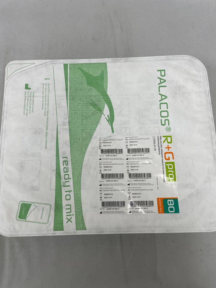 5081289 - HERAEUS MEDICAL - Palacos R+G Pro Radiopaque Ready-to-Mix Bone Cement, 80g, (EA) - ( Expiry Date: 2024-12-31 )