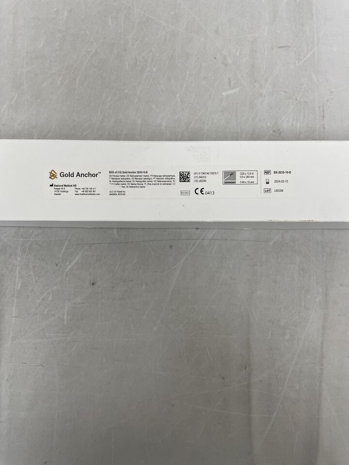 2035-10-B - NASLUND MEDICAL - Gold Anchor 20G x 13.8", (BX/10) - ( Expiry Date: 2024-03-10 )