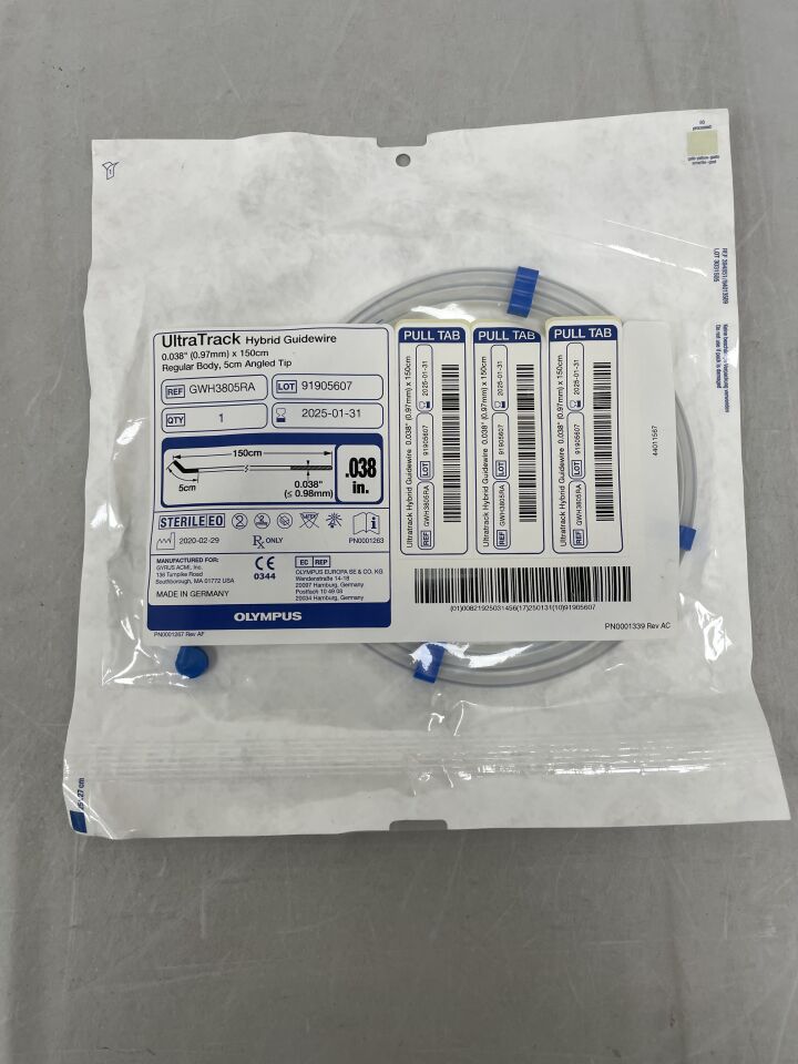 GWH3805RA - OLYMPUS - UltraTrack Hybrid Guidewire 0.035" x 150cm, Regular Body, 5cm Angled Tip, (EA) - ( Expiry Date: 2025-01-31 )