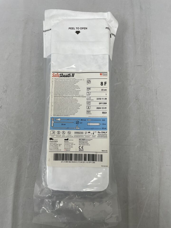 SSL8 - OSCOR - SafeSheath II Long Introducer System 8F x 23cm, () - ( Expiry Date: 2024-12-01 )