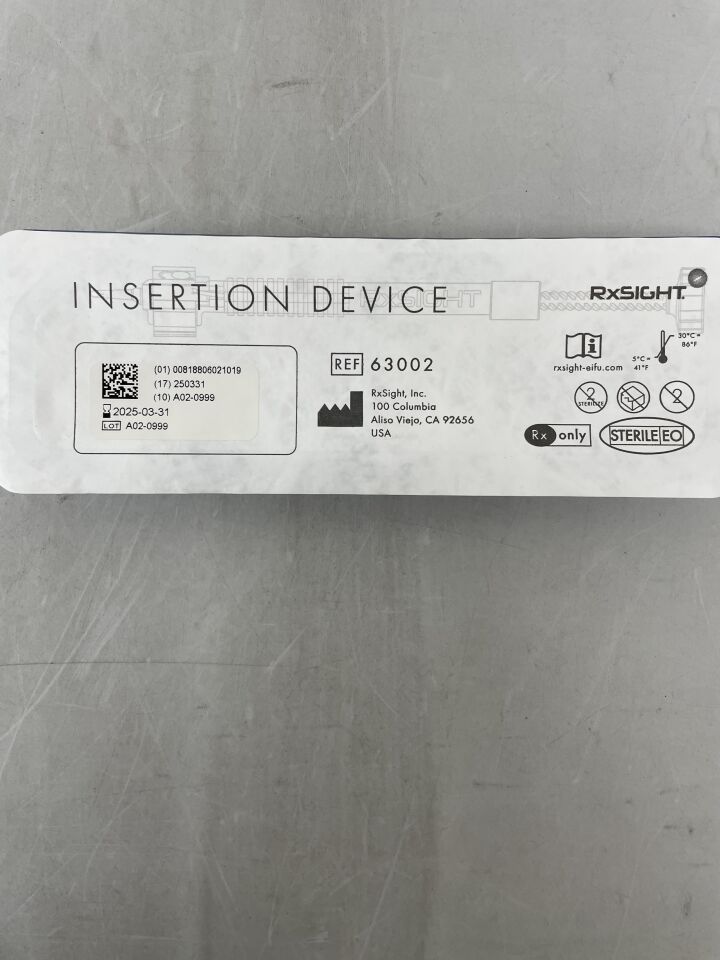 63002 - RXSIGHT - Intraocular Lens Insertion Device, (EA) - ( Expiry Date: 2025-03-31 )