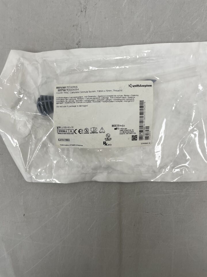 72200905 - SMITH & NEPHEW - Clear-Trac Complete Cannula System, Threaded 7mm X 72mm, () - ( Expiry Date: 2025-03-14 )
