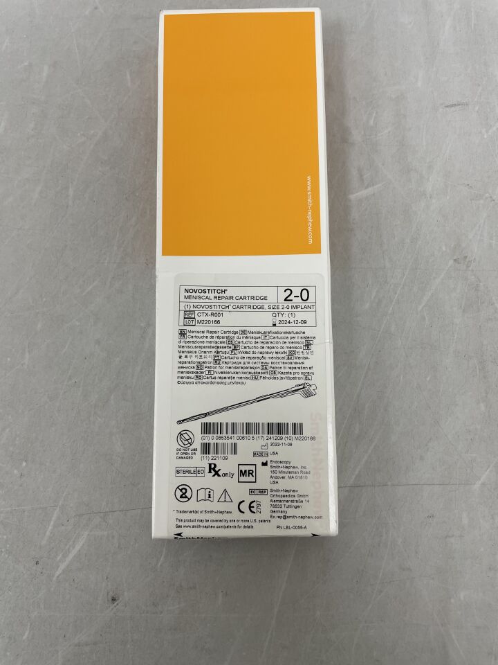 CTX-R001 - SMITH & NEPHEW - Ceterix NovoStitch 2-0 Meniscal Repair Cartridge
, () - ( Expiry Date: 2024-12-09 )
