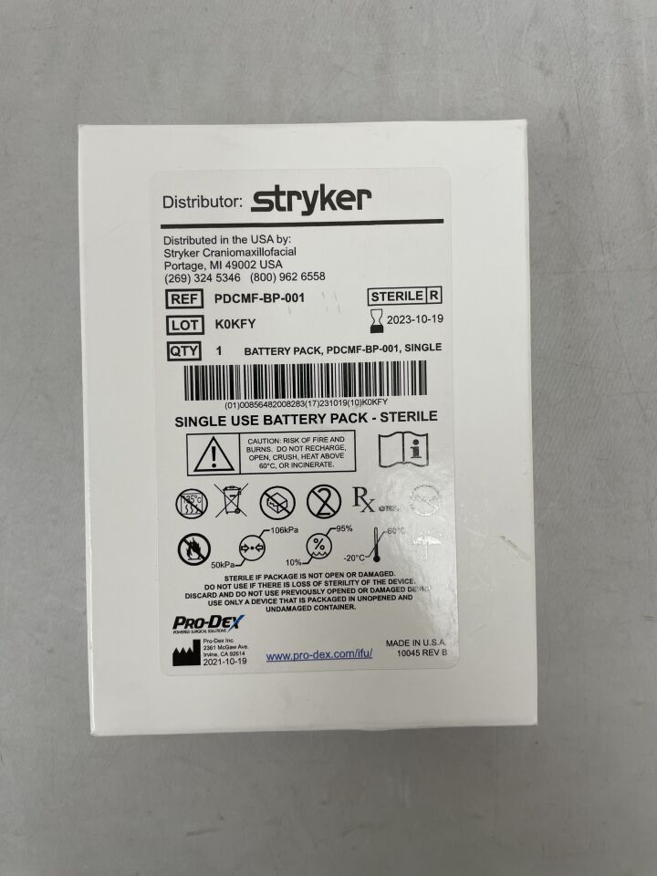 PDCMF-BP-001 - STRYKER - Battery Pack for AXS Neuro Driver, (BX/1) - ( Expiry Date: 2025-02-17 )