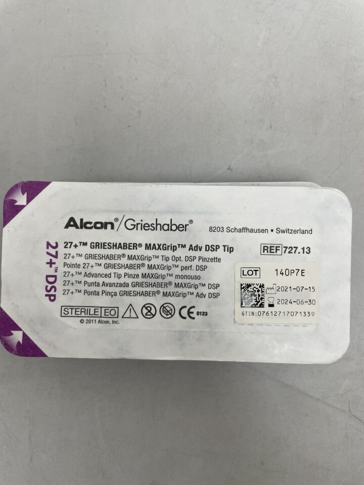 727.13 - ALCON - Grieshaber Advanced DSP Maxgrip Forceps Tip, 27+, (EA) - ( Expiry Date: 2024-06-30 )