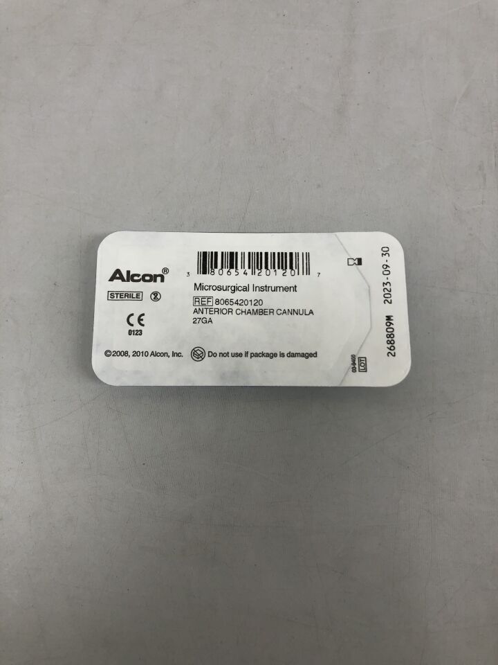 8065420120 - ALCON - Microsurgical Instrument, Anterior Chamber Cannula, 27G, (EA) - ( Expiry Date: 2023-09-30 )