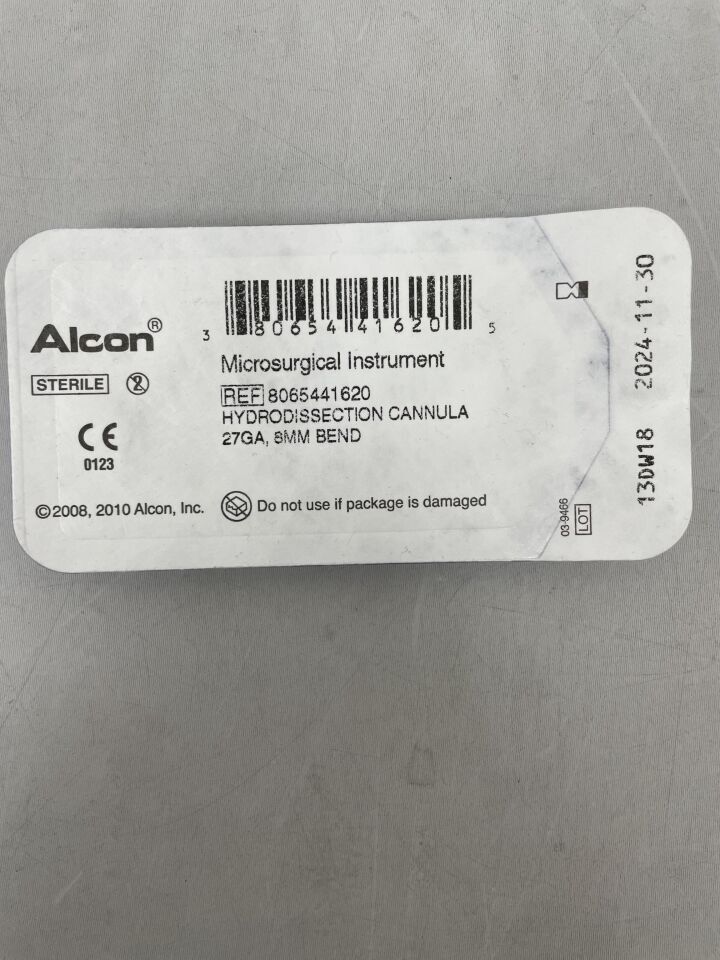 8065441620 - ALCON - Microsurgical 27G Hydrodissection Cannula, 8mm Bend, () - ( Expiry Date: 2024-09-30 )