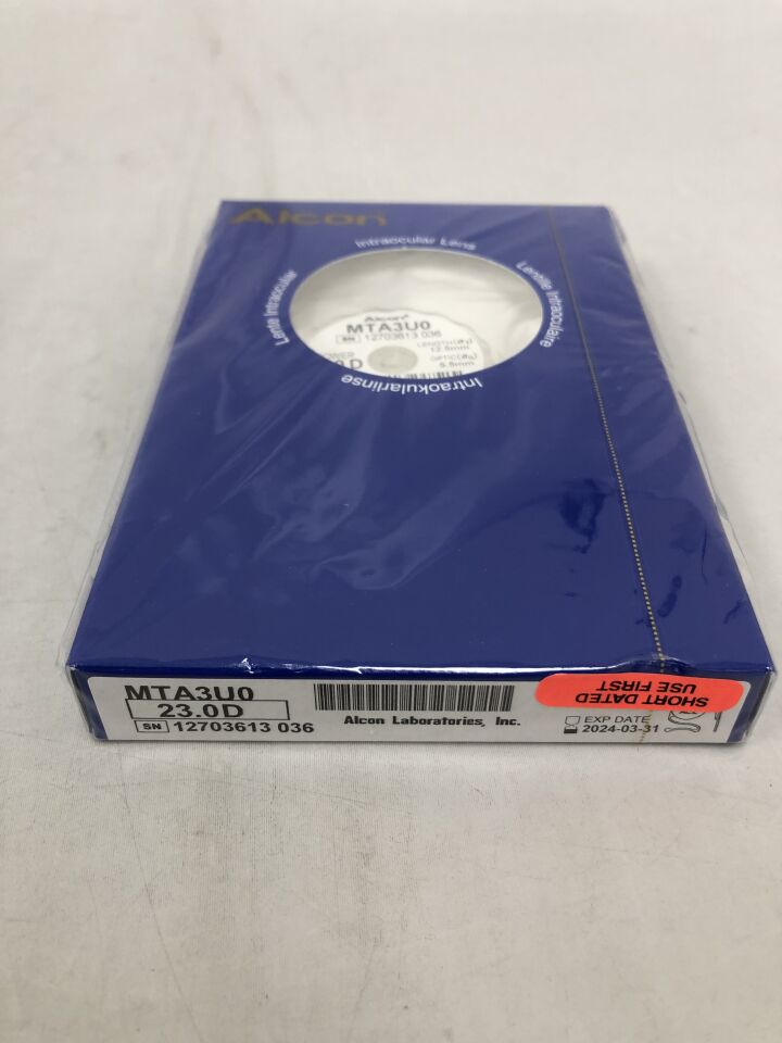 MTA3U0.230 - ALCON - Multiflex III Single-Piece PMMA Intraocular Lens, 23.0D, (BX/1) - ( Expiry Date: 2024-03-31 )