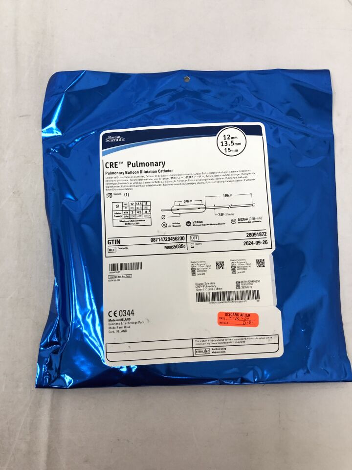 5035 - BOSTON SCIENTIFIC - CRE Pulmonary Balloon Dilation Catheter 12mm x 13.5mm 15mm , (EA) - ( Expiry Date: 2024-09-26 )