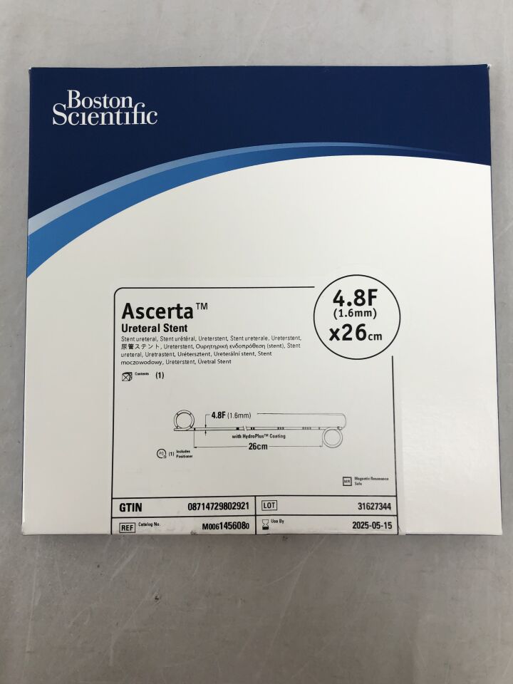 145608 - BOSTON SCIENTIFIC - Ascerta Ureteral Stent - 4.8Fr x 26cm, (BX/1) - ( Expiry Date: 2025-05-15 )