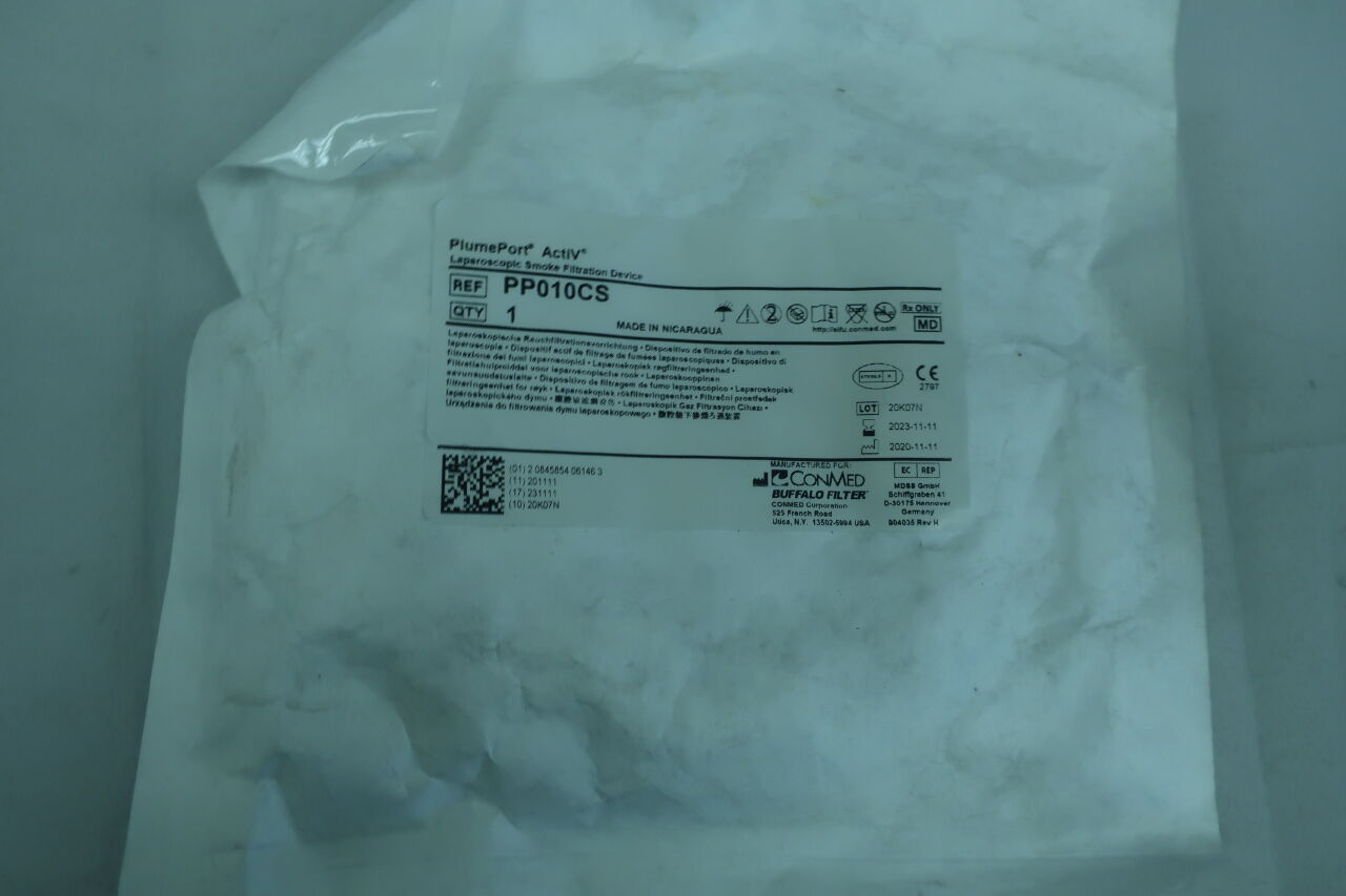 PP010CS - CONMED - PlumePort ActiV Laparoscopic Smoke Filtration Device, (EA) - ( Expiry Date: 2025-07-25 )