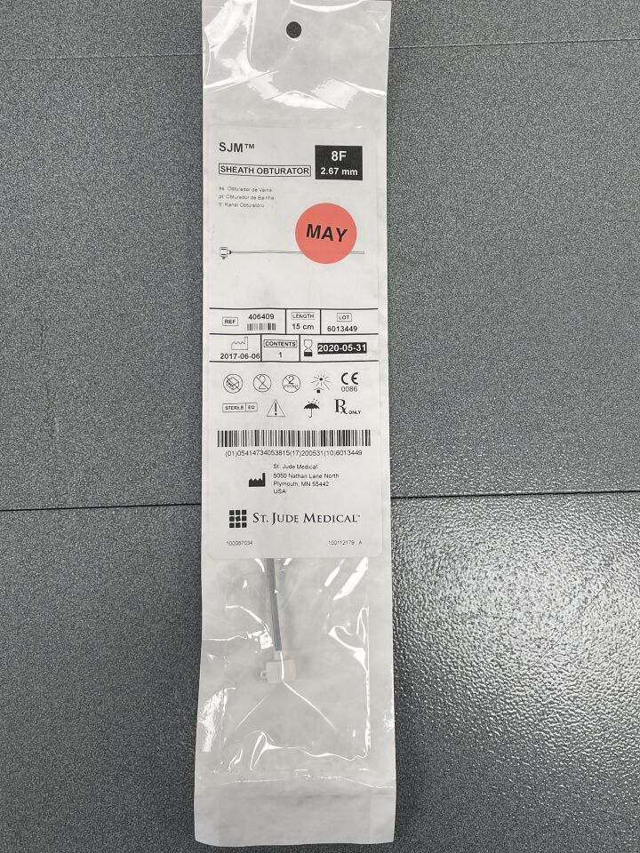 406409 - ST JUDE MEDICAL - Sheath Obturator, 8F, (EA) - ( Expiry Date: 2020-05-31 )