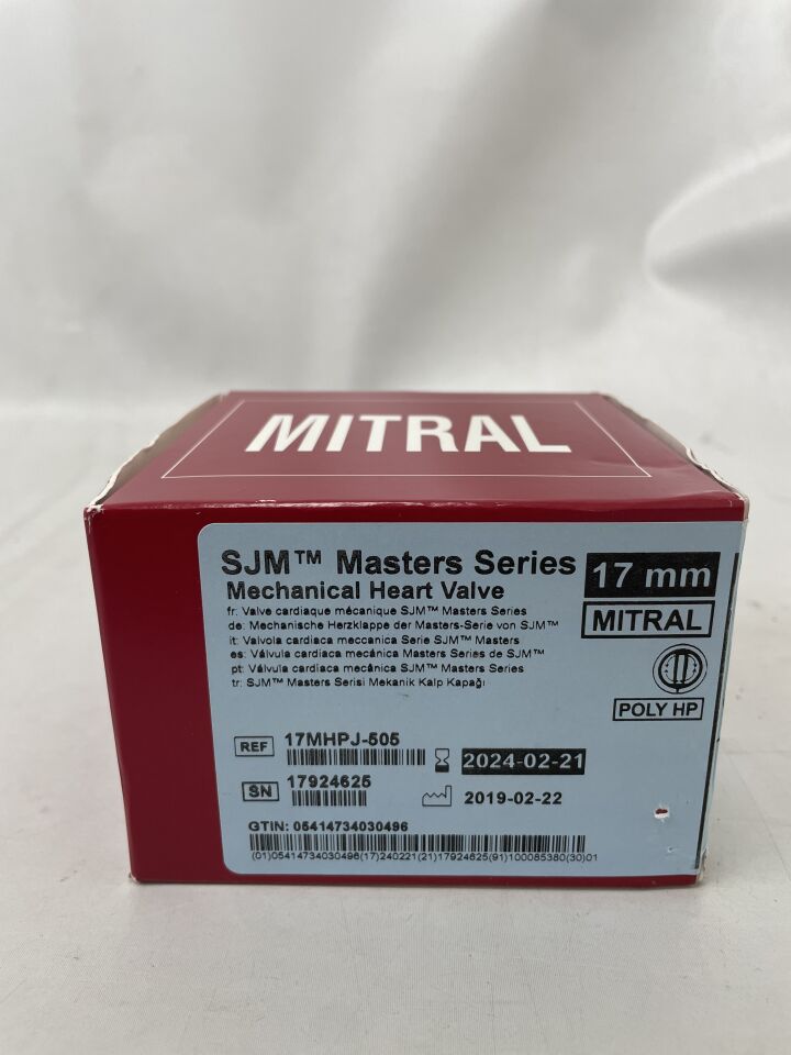 17MHPJ-505 - ST JUDE MEDICAL - Masters HP Series Mechanical Heart Valve - Mitral - 17mm, (BX/1) - ( Expiry Date: 2024-02-21 )
