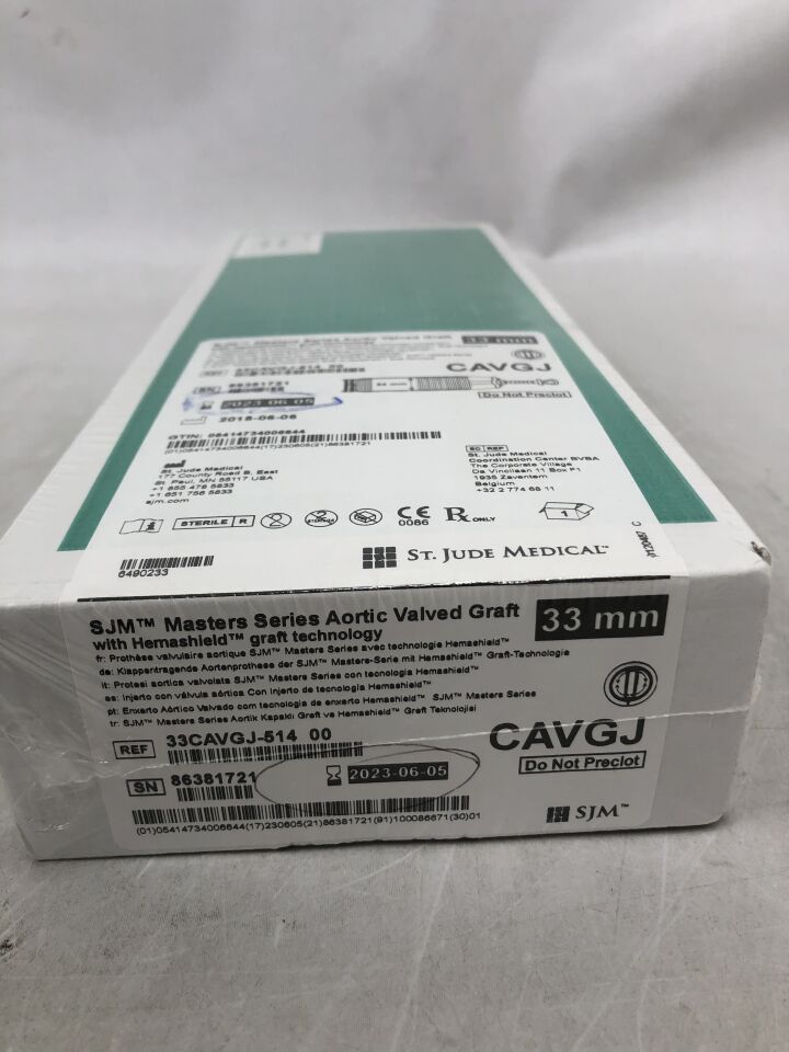 33CAVGJ-514  00 - ST JUDE MEDICAL - aortic valved graft, 23mm, (BX/1) - ( Expiry Date: 2023-06-05 )